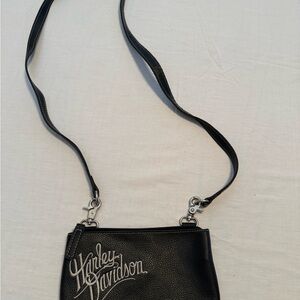 Harley-Davidson Black Leather Crossbody Bag